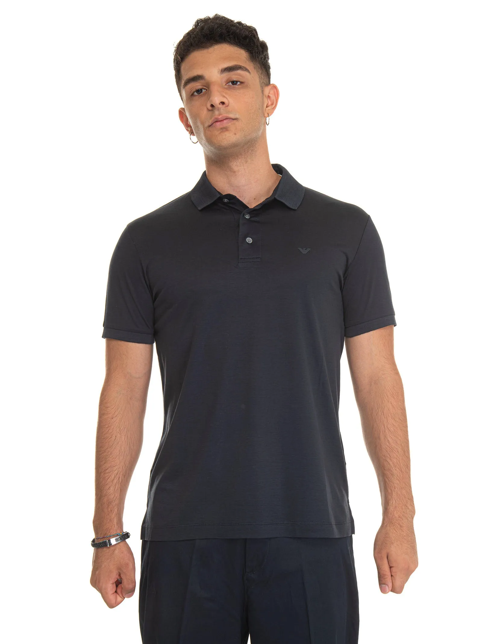 Polo in jersey Blu Emporio Armani Uomo