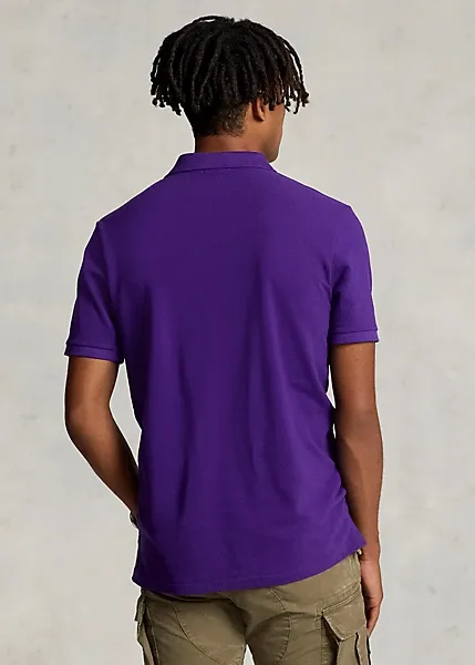 POLO VIOLA IN COTONE CON RICAMO LOGO FRONTALE