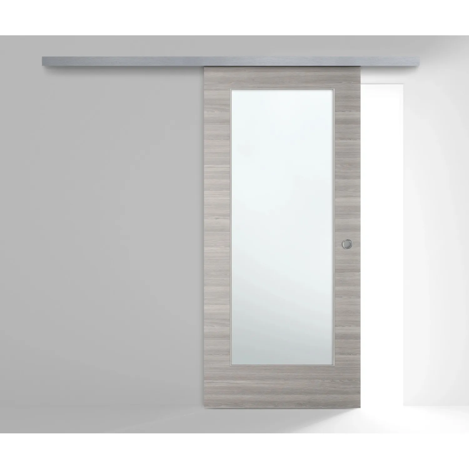 Porta scorrevole esterna vetrata reversibile Thuile grigio 210 cm x 94,5 cm