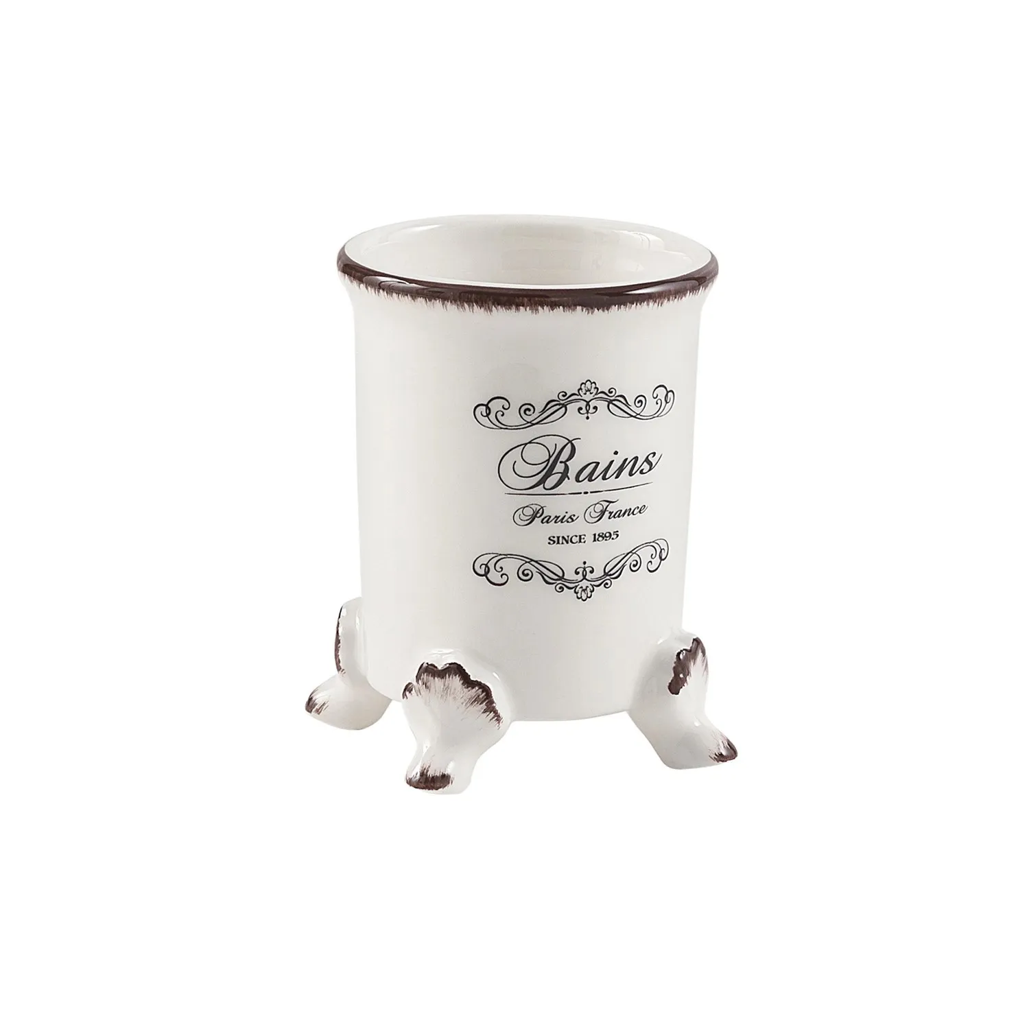 Portaspazzolini Amelie in ceramica bianco