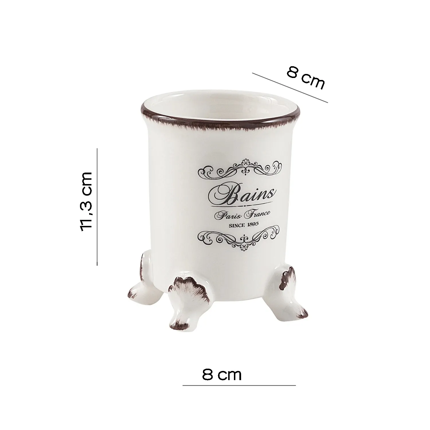 Portaspazzolini Amelie in ceramica bianco