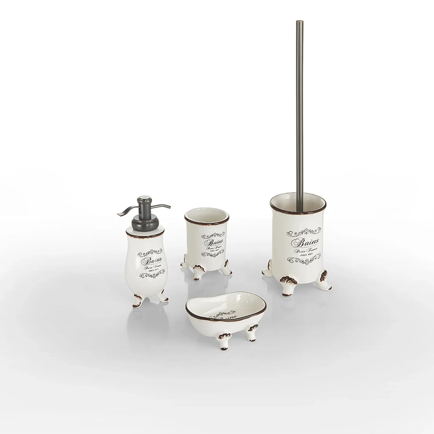 Portaspazzolini Amelie in ceramica bianco