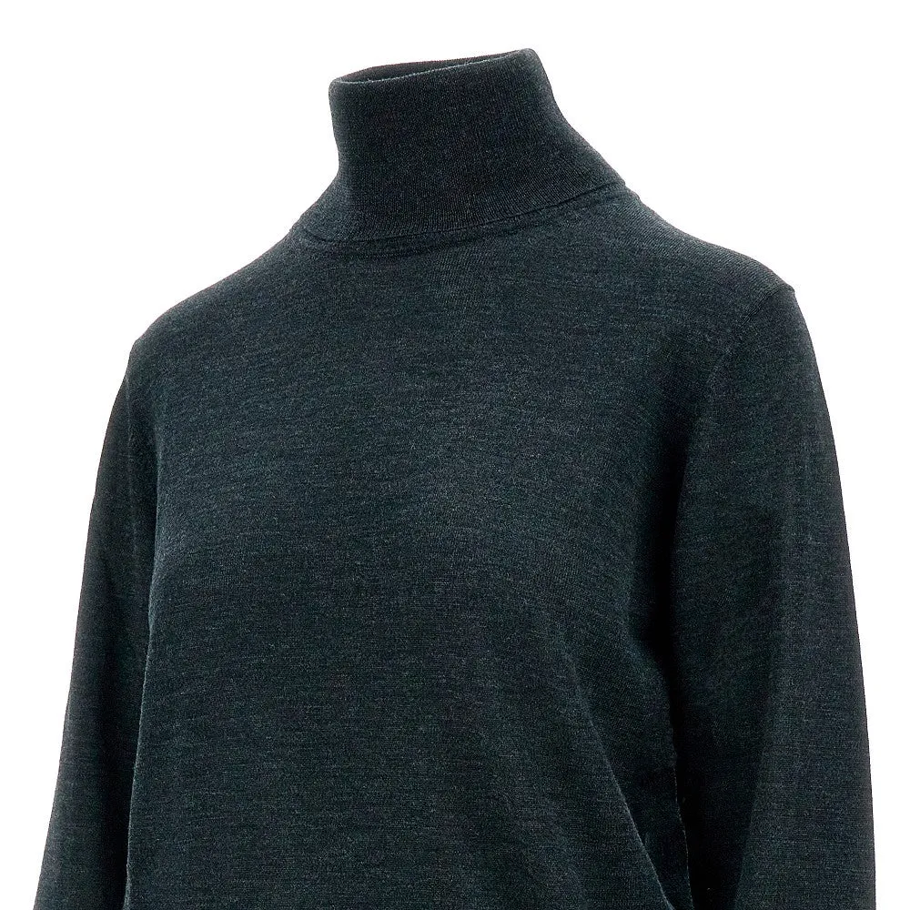 Pullover a collo alto in misto lana e seta