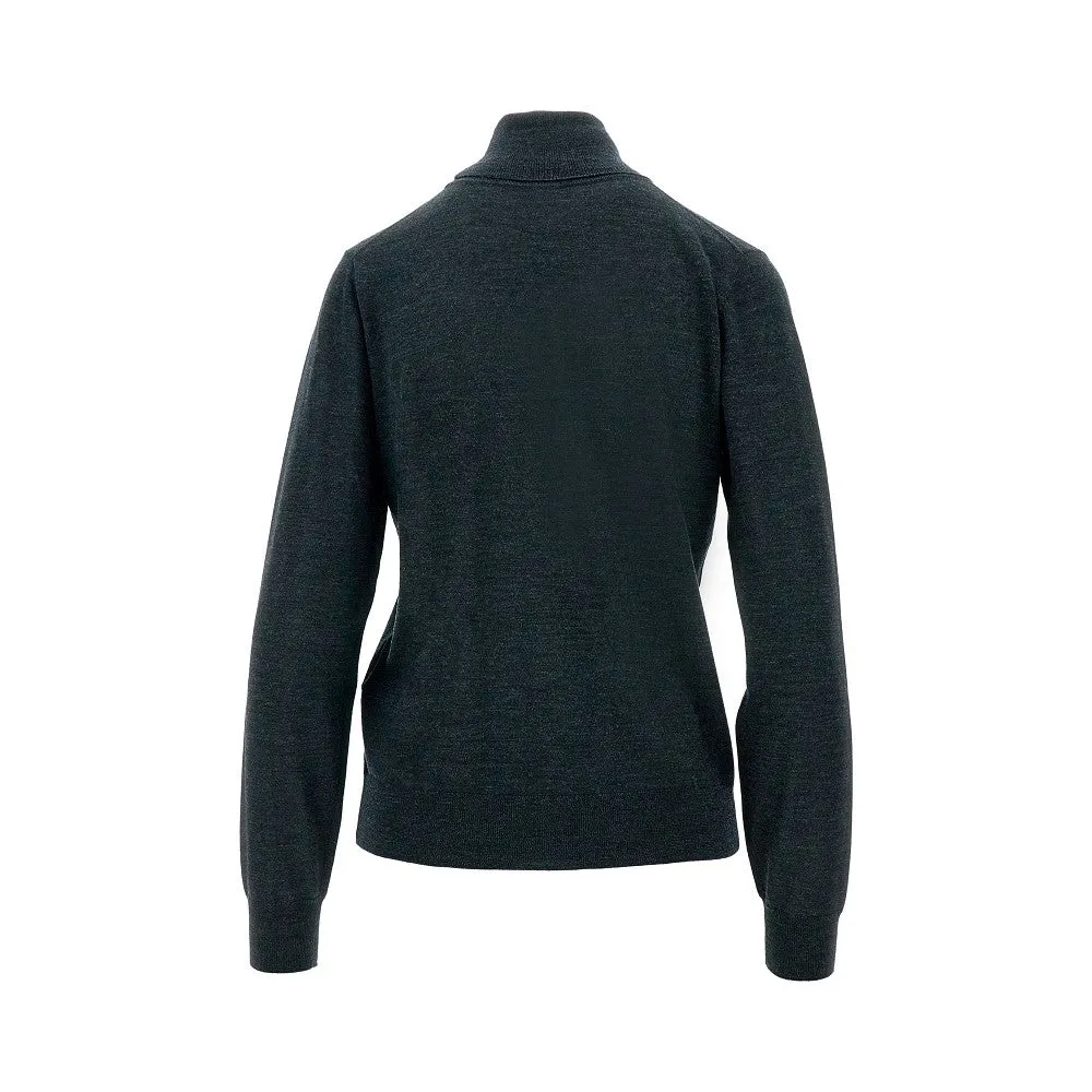 Pullover a collo alto in misto lana e seta