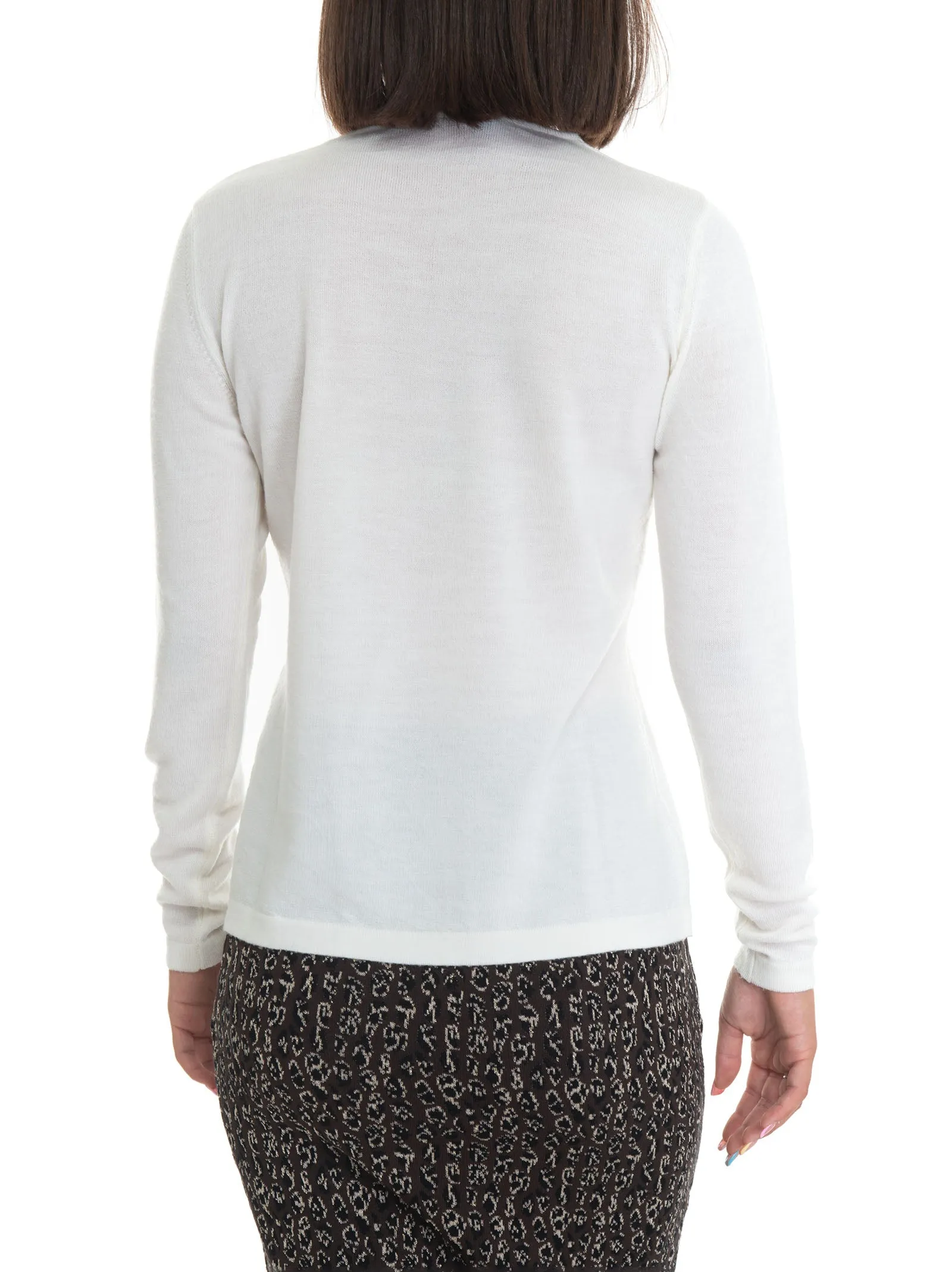 Pullover girocollo Bianco Quality First Donna