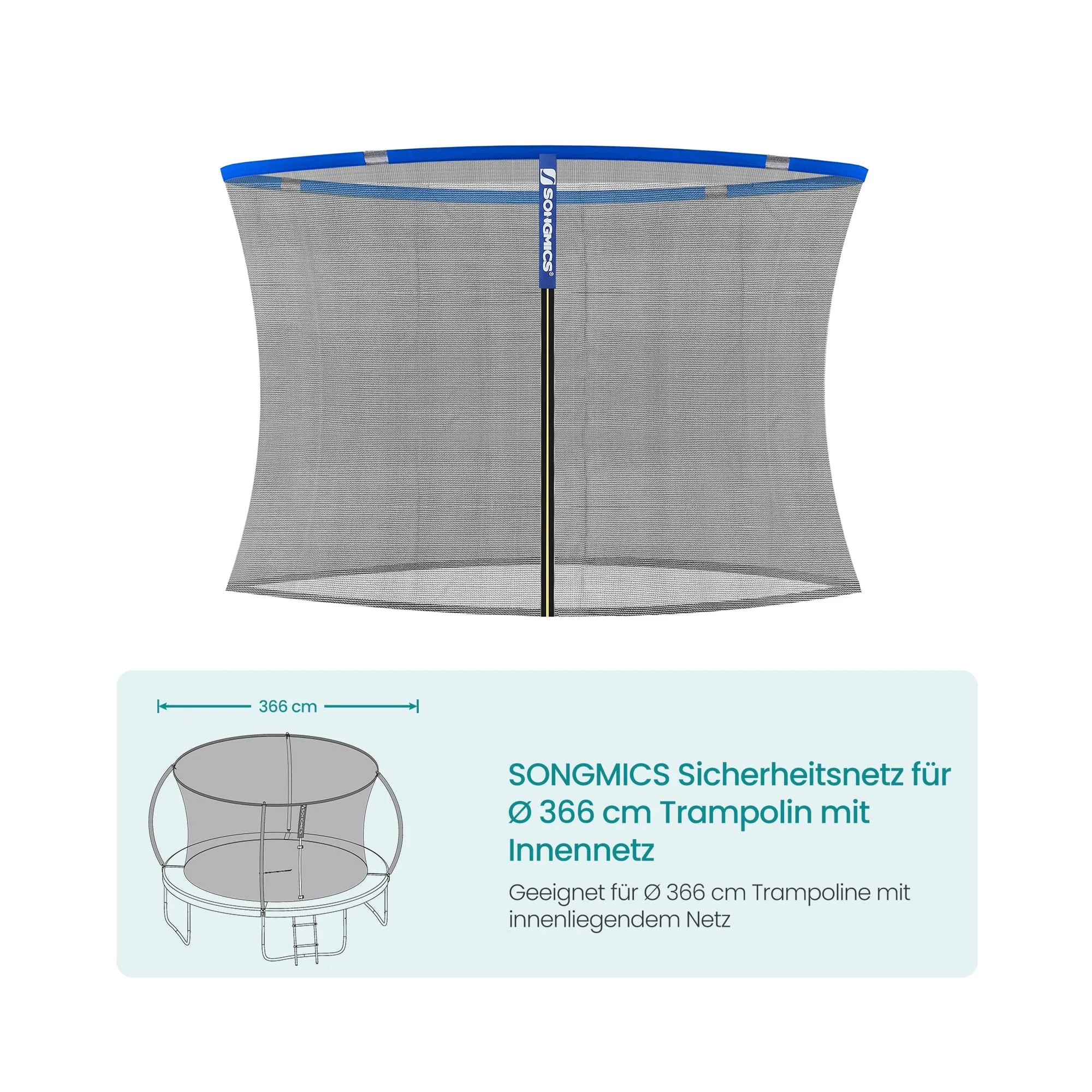 Rete di sicurezza per trampolino  366 cm con rete interna