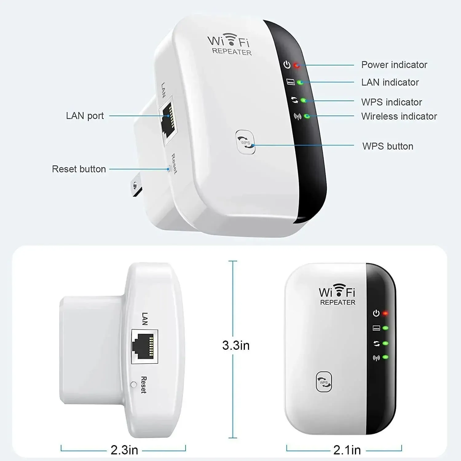 Ripetitore Wifi amplificatore di segnale Wireless potenziatore di rete esteso Router domestico ue usa 300m attraverso la camera 