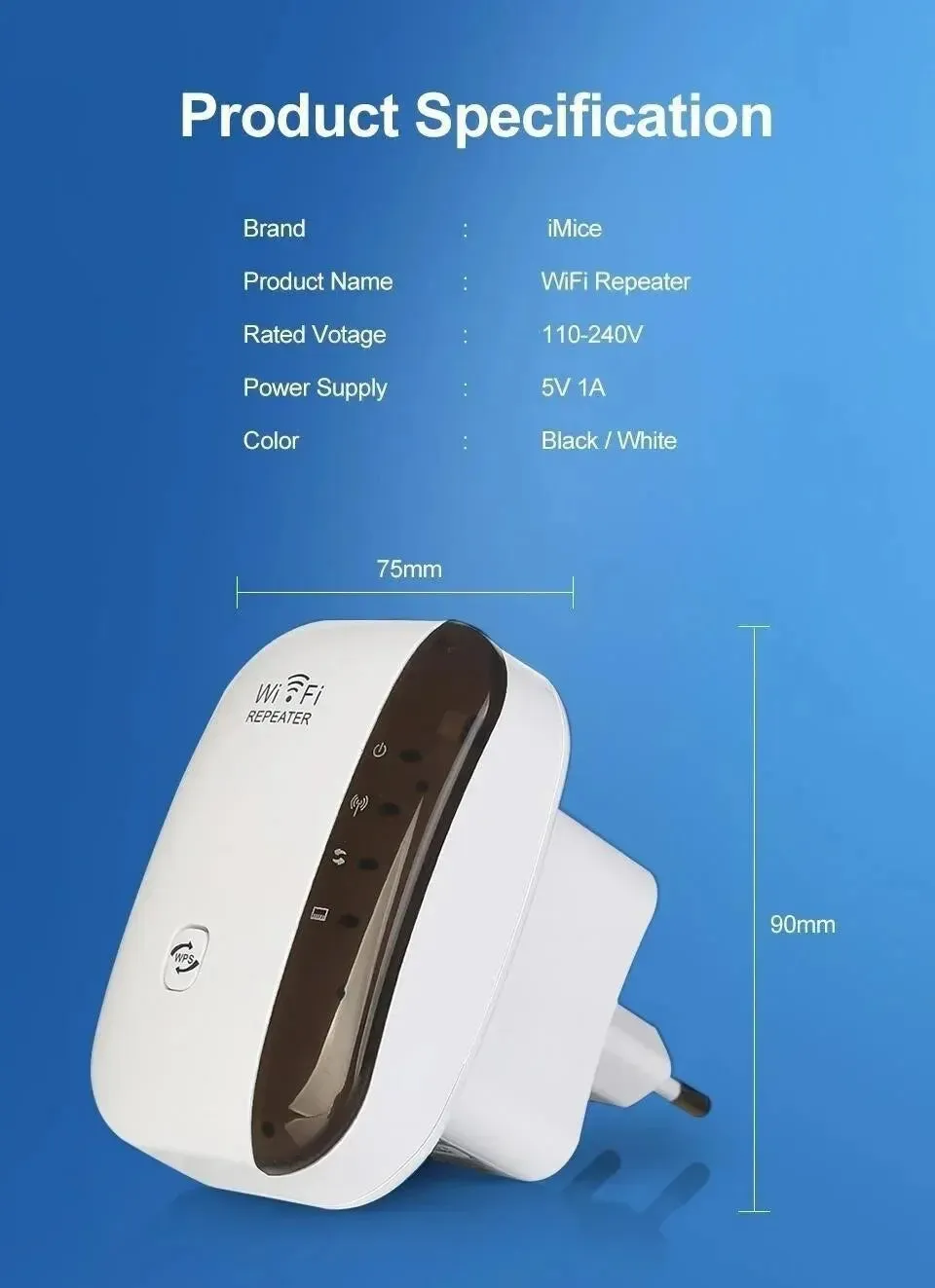 Ripetitore Wifi amplificatore di segnale Wireless potenziatore di rete esteso Router domestico ue usa 300m attraverso la camera 