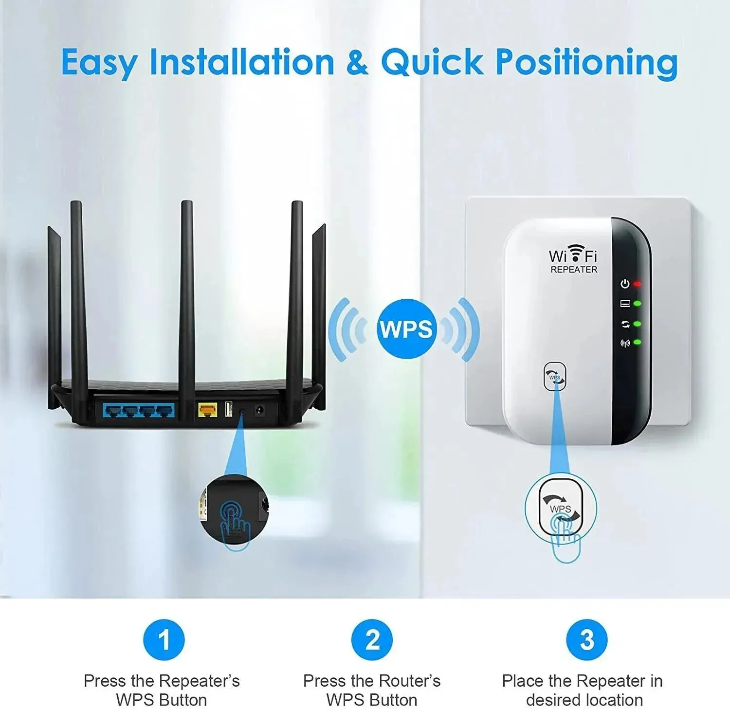 Ripetitore Wifi amplificatore di segnale Wireless potenziatore di rete esteso Router domestico ue usa 300m attraverso la camera 