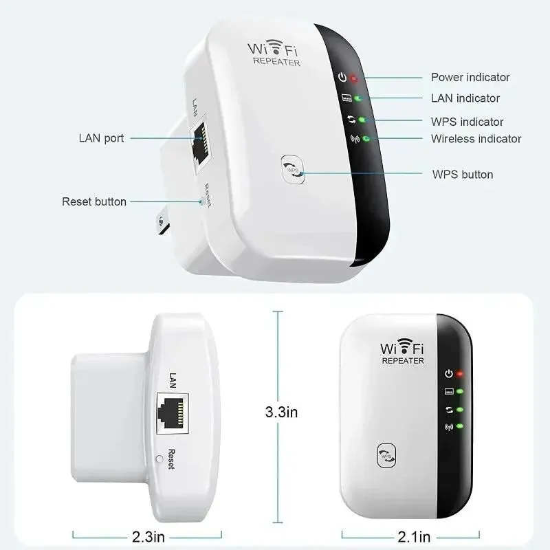 Ripetitore Wifi amplificatore di segnale Wireless potenziatore di rete esteso Router domestico ue usa 300m attraverso la camera 