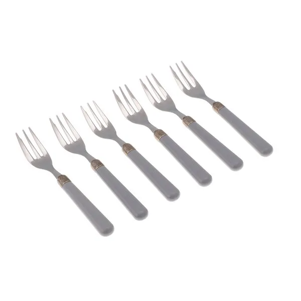 Rivadossi Set 6 pezzi forchettine dolce linea OSTERIA, grigio