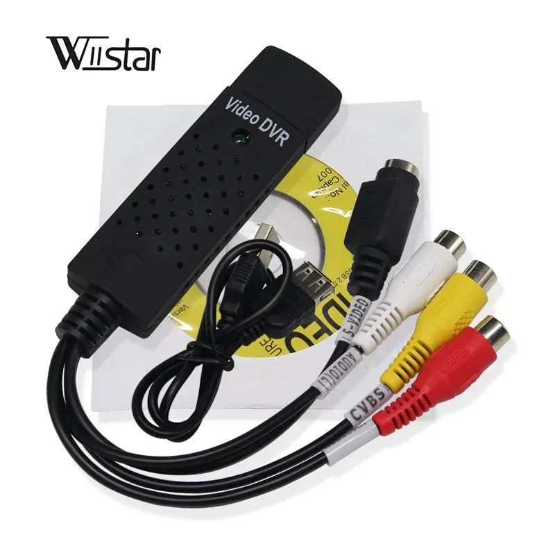 Scheda di acquisizione video USB Easy Cap VHS VCR Mini DV Hi8 Convertitore da DVD a digitale RCA/S-video a USB 2.0 Acquisizione 