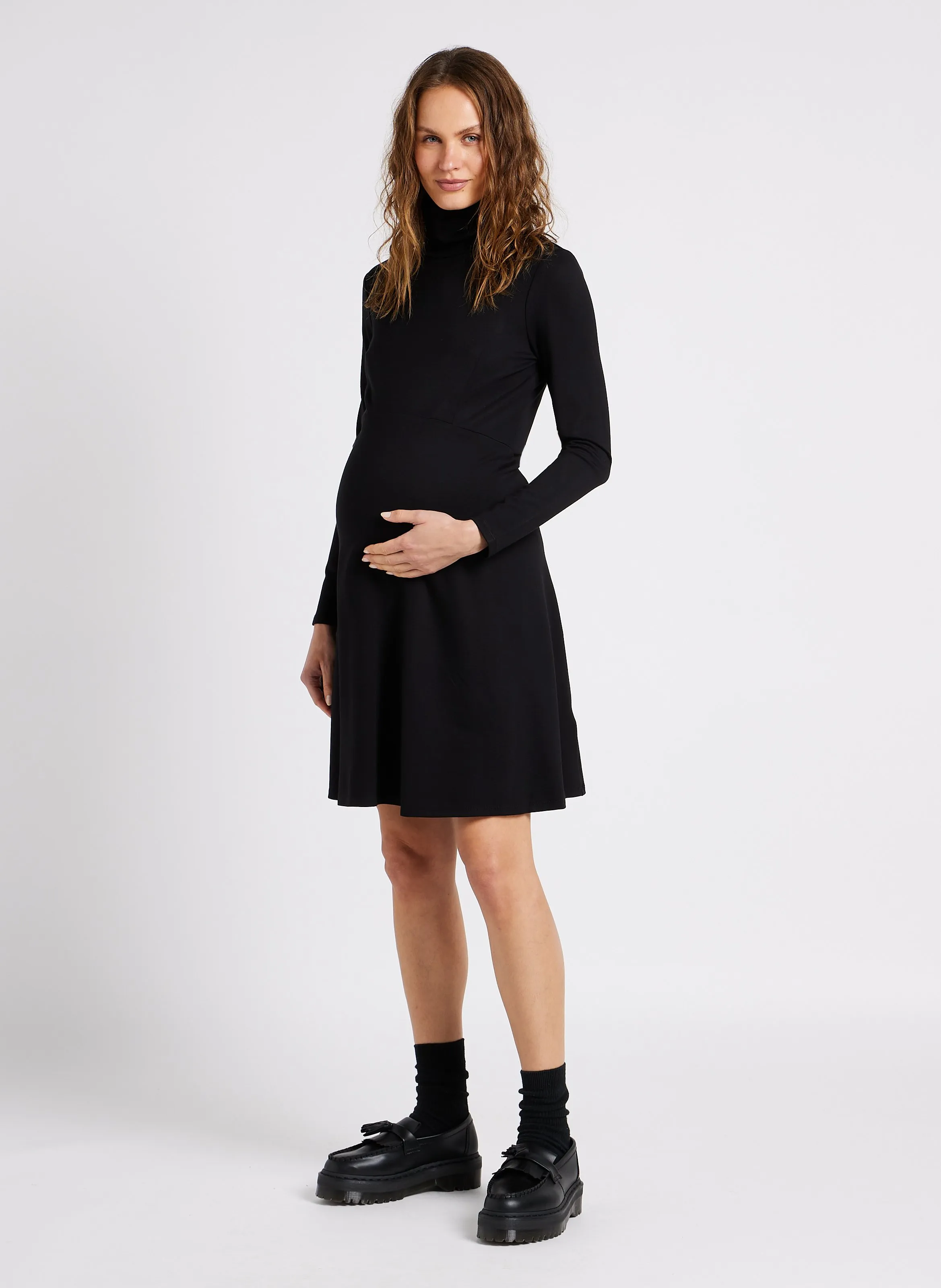  SERAPHINE   VANESSA - Abito premaman collo dolcevita in maglia | Nero