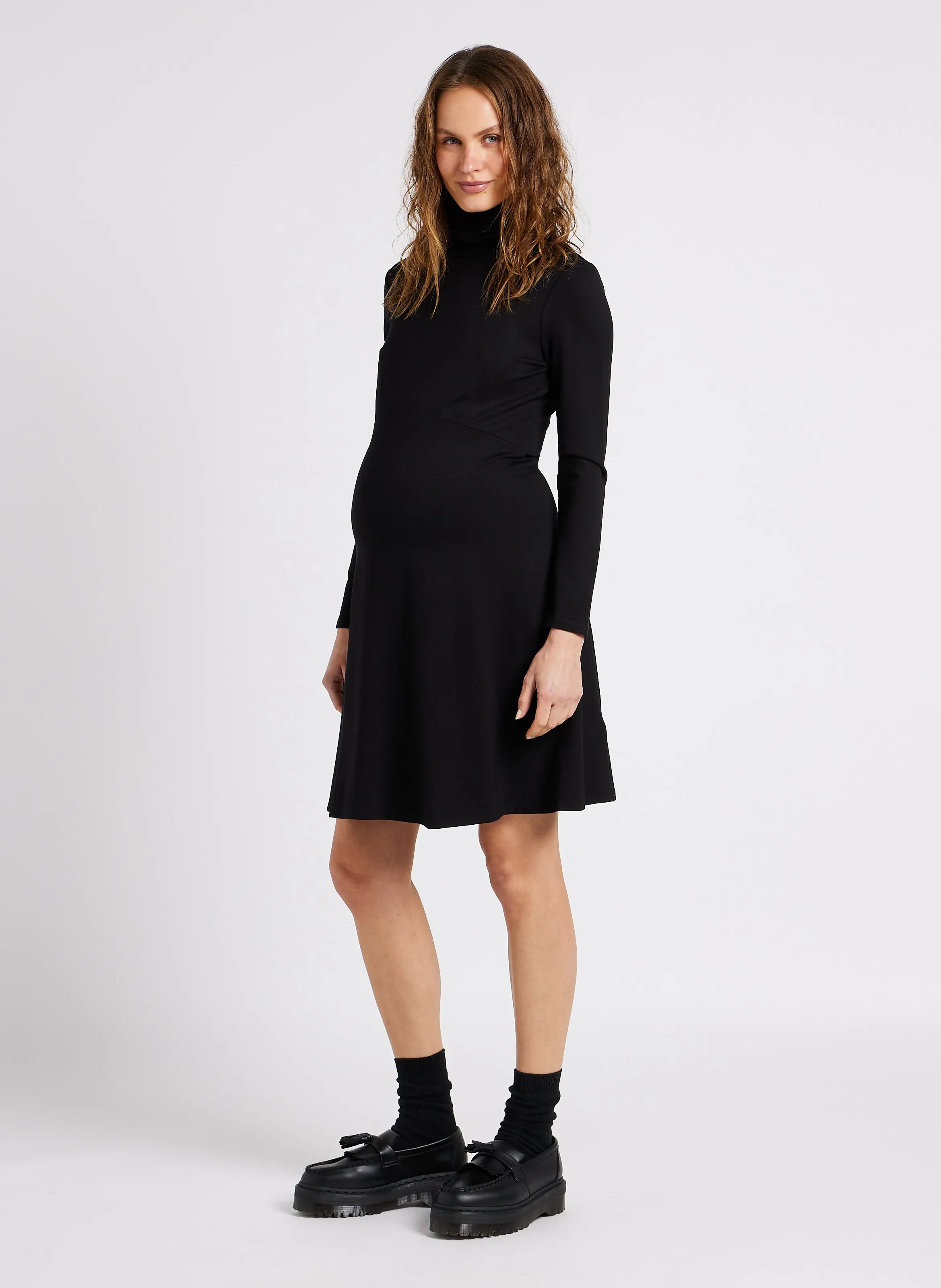  SERAPHINE   VANESSA - Abito premaman collo dolcevita in maglia | Nero