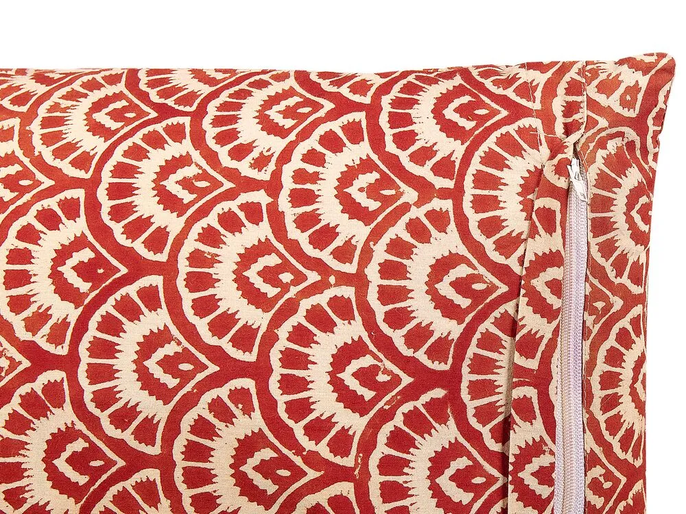 Set di 2 cuscini RHUS Cotone 45 x 45 cm Rosso Trama geometrica