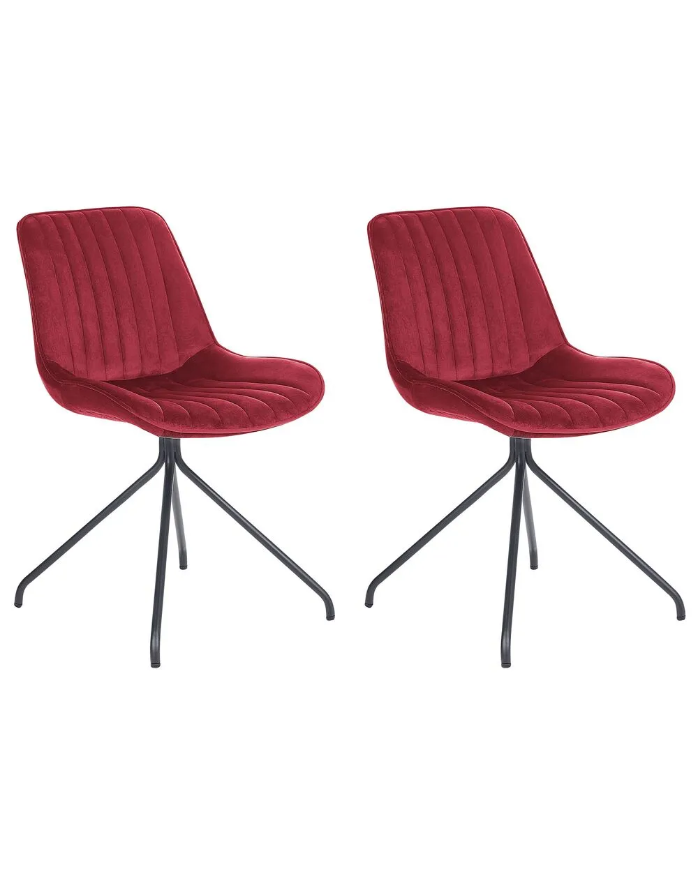 Set di 2 sedie da pranzo NAVASOTA Rosso scuro Velluto