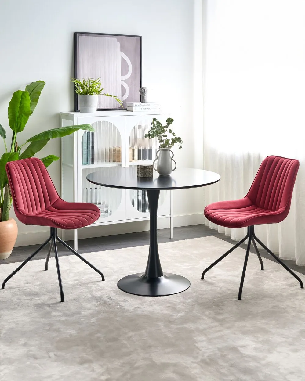 Set di 2 sedie da pranzo NAVASOTA Rosso scuro Velluto