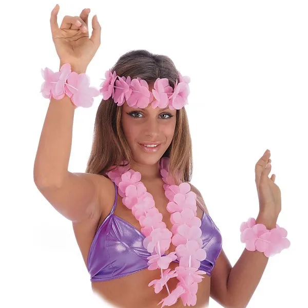 SET HAWAII ROSA (COLLANA, CORONCINA,2 BRACCIALI)