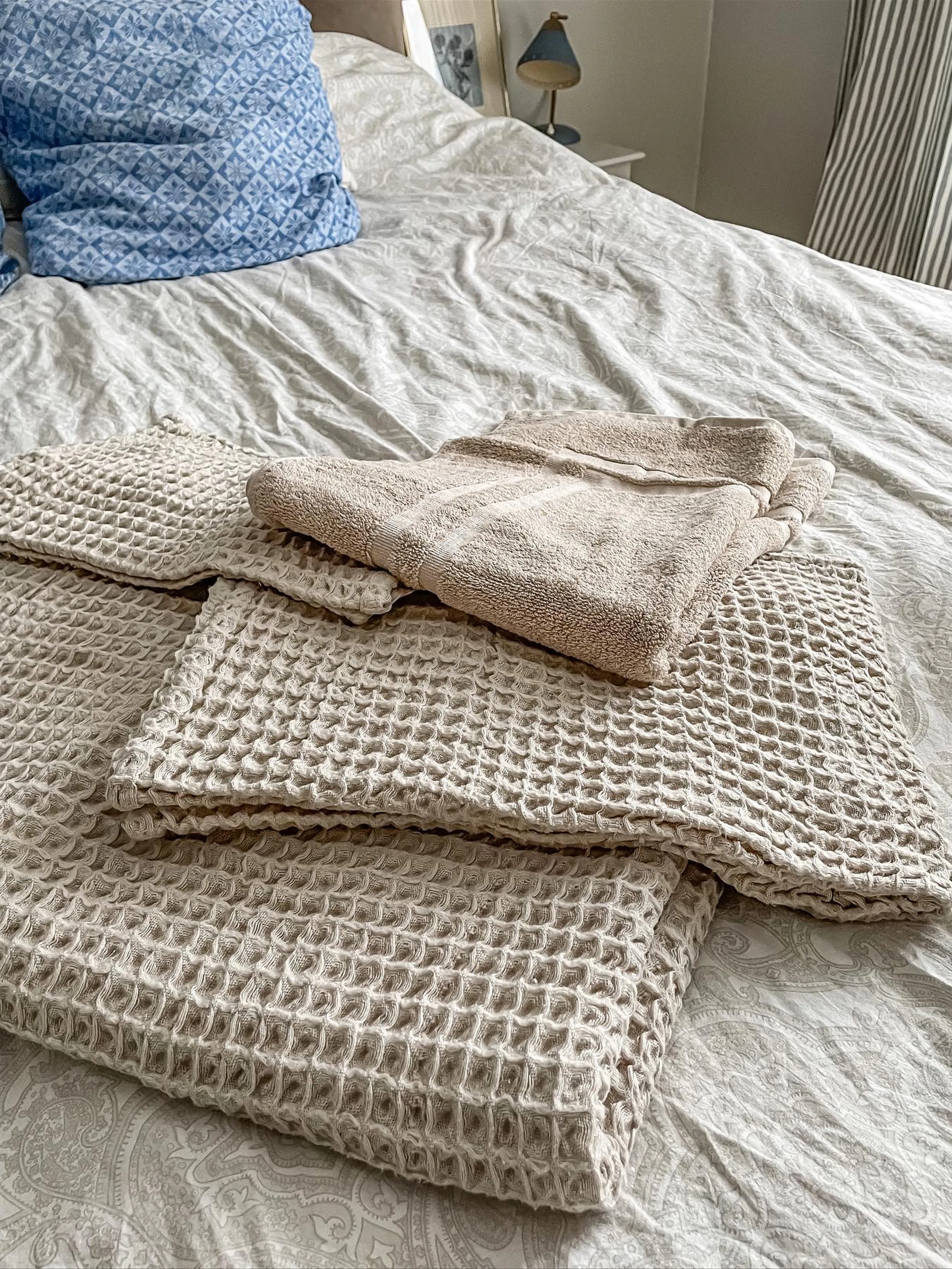 Set of 11 Towels AREORA Cotton Beige