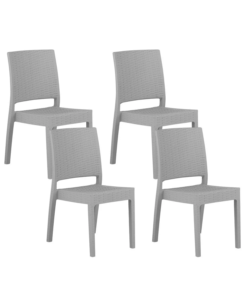 Set of 4 Garden Chairs FOSSANO Synthetic Material Light Grey