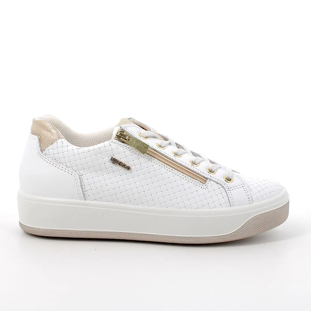 Sneakers in pelle da donna bianco