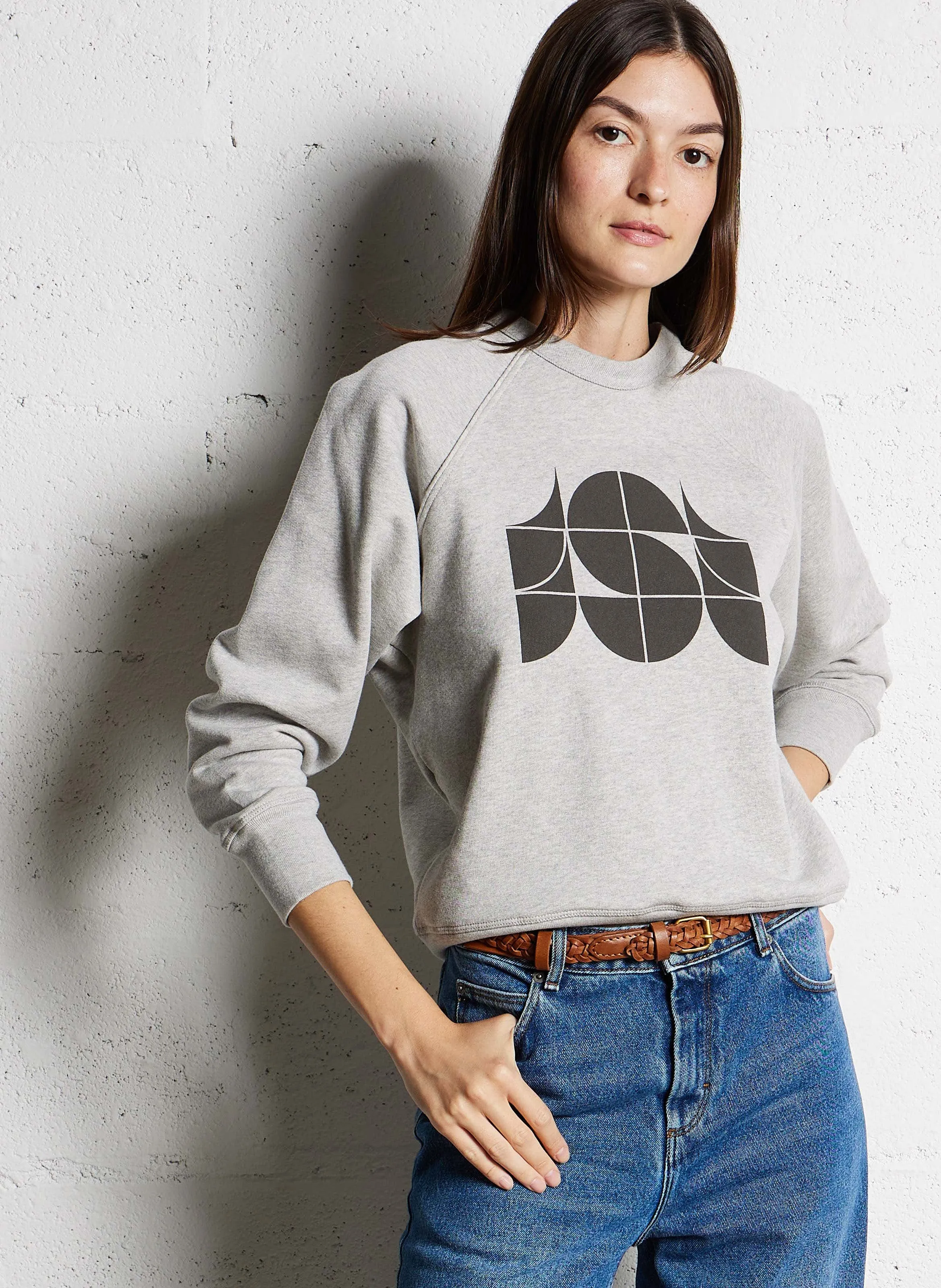  SOEUR   PASCAL - Felpa dritta scollo tondo in cotone bio | Grigio