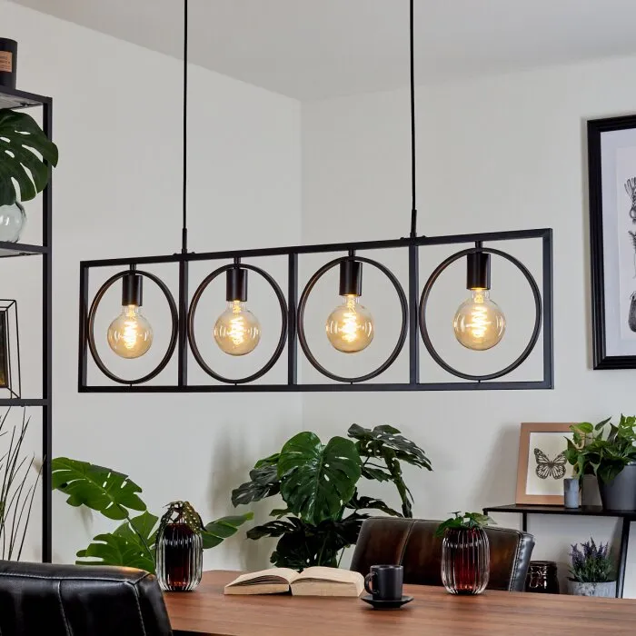 Srelau Lampada a Sospensione Nero, 4-Luci