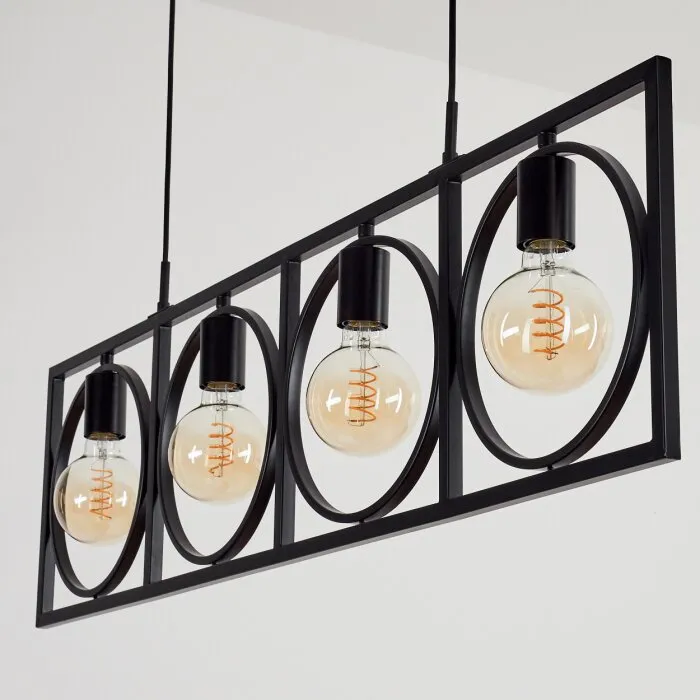 Srelau Lampada a Sospensione Nero, 4-Luci
