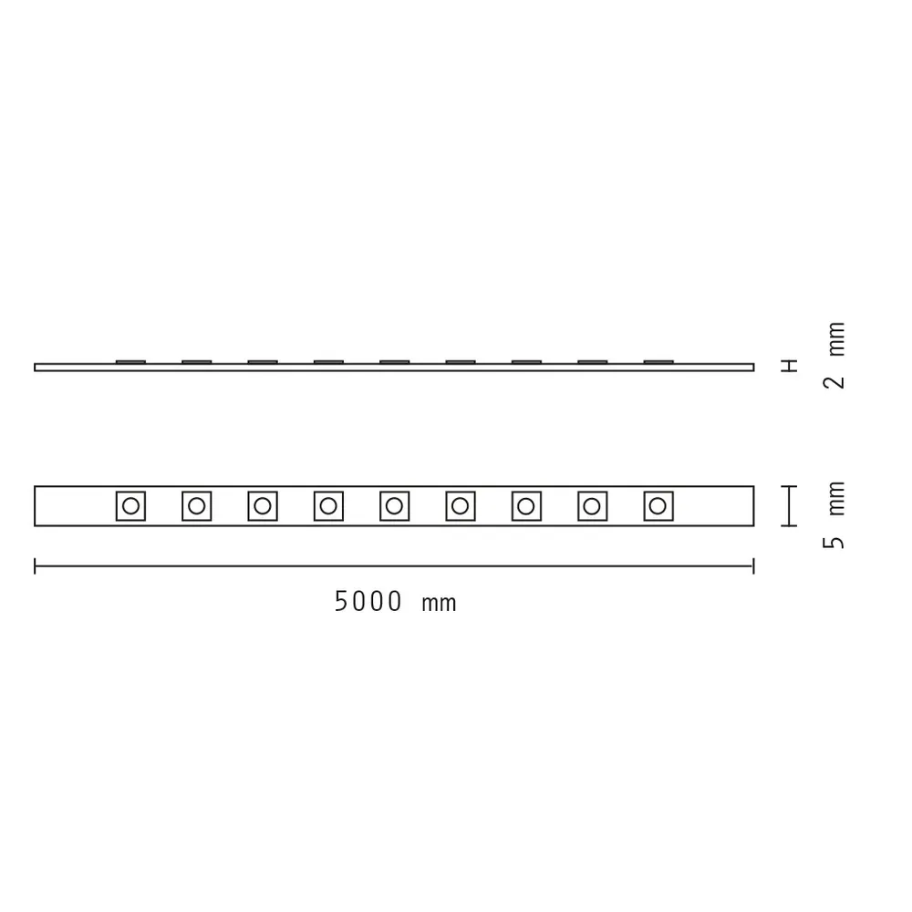 Striscia Led 12V 85W SMD 2835 5 metri x 8 mm IP20 Bianco Caldo 3000K Wisdom