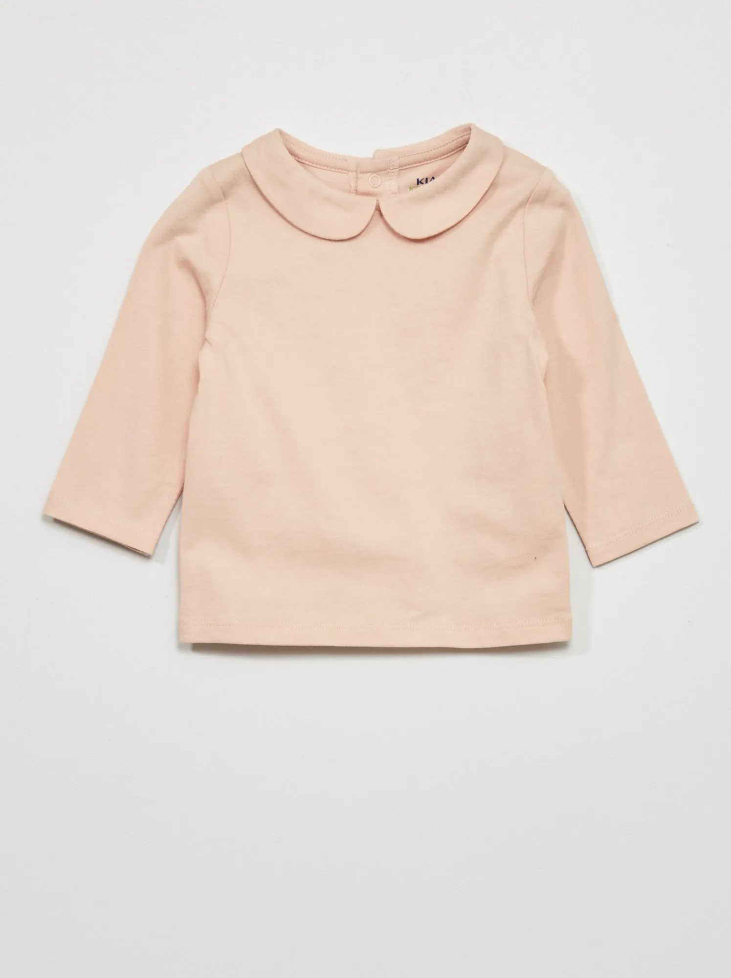 T-shirt con colletto claudine - Rosa