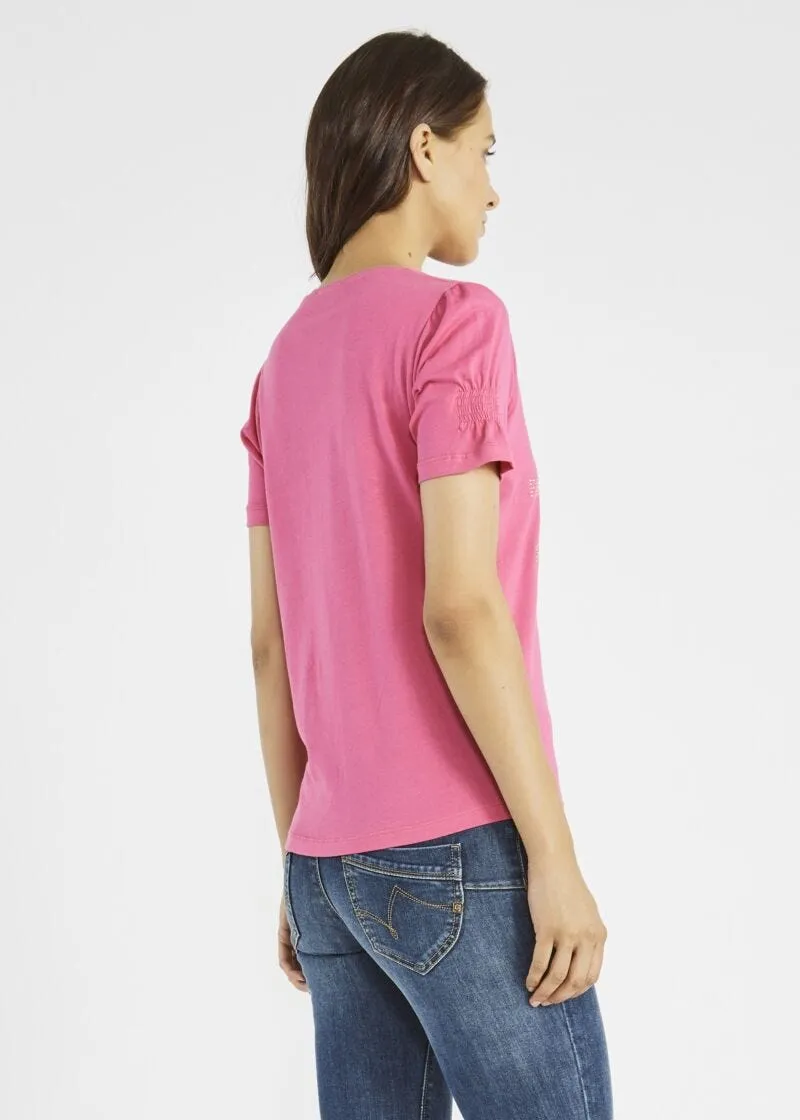 T-shirt con maniche arricciate