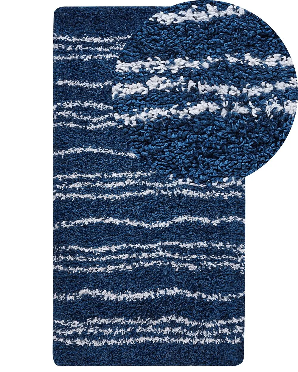Tappeto blu e bianco 80 x 150 cm TASHIR