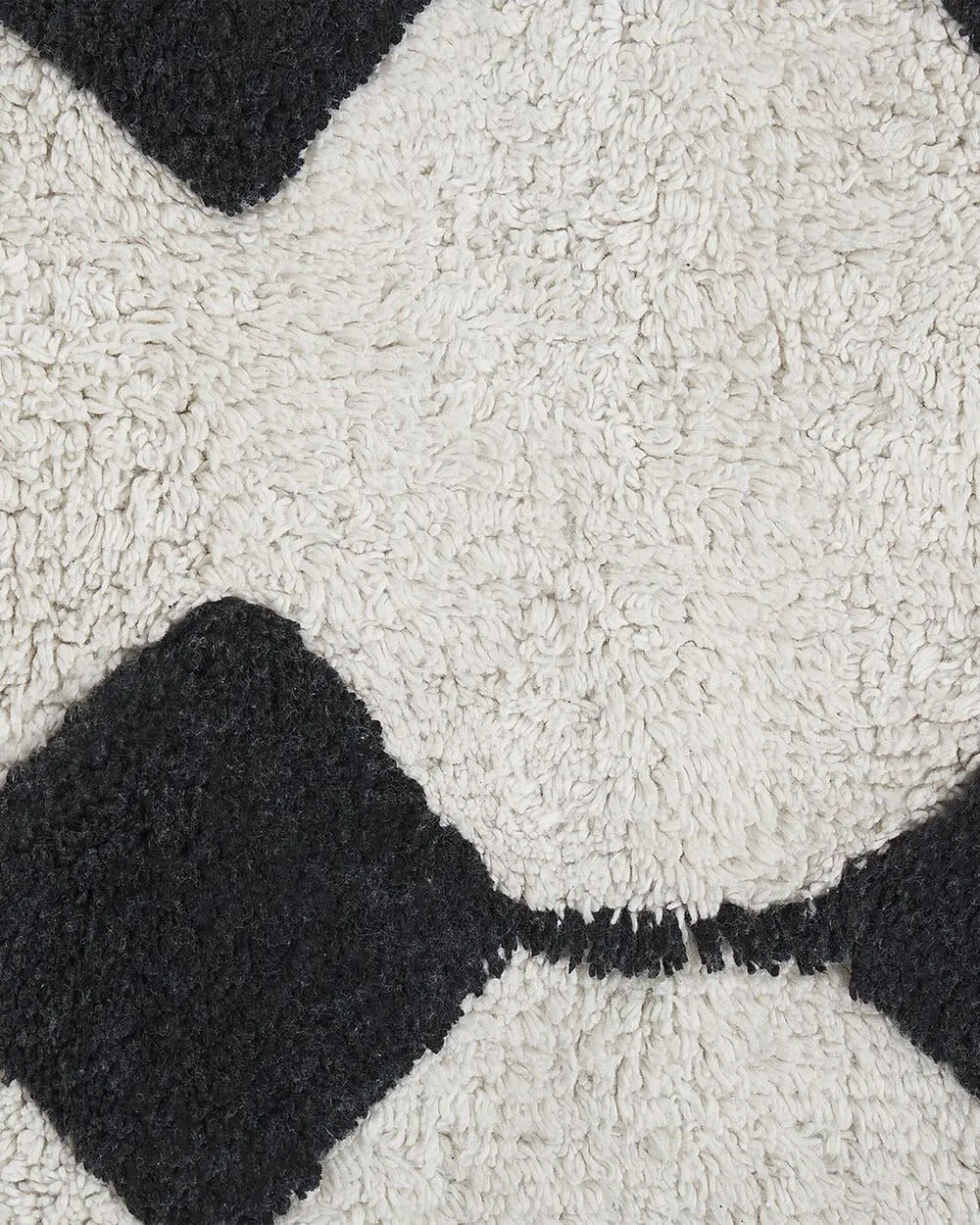Tappeto cotone bianco sporco e nero 80 x 150 cm KHEMISSET