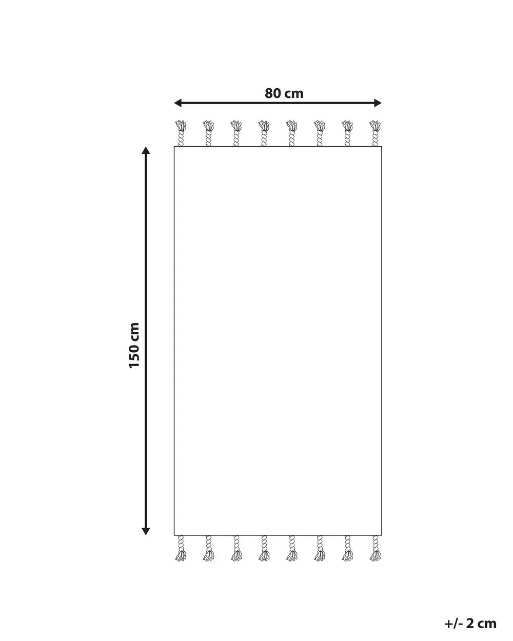Tappeto cotone bianco sporco e nero 80 x 150 cm KHEMISSET
