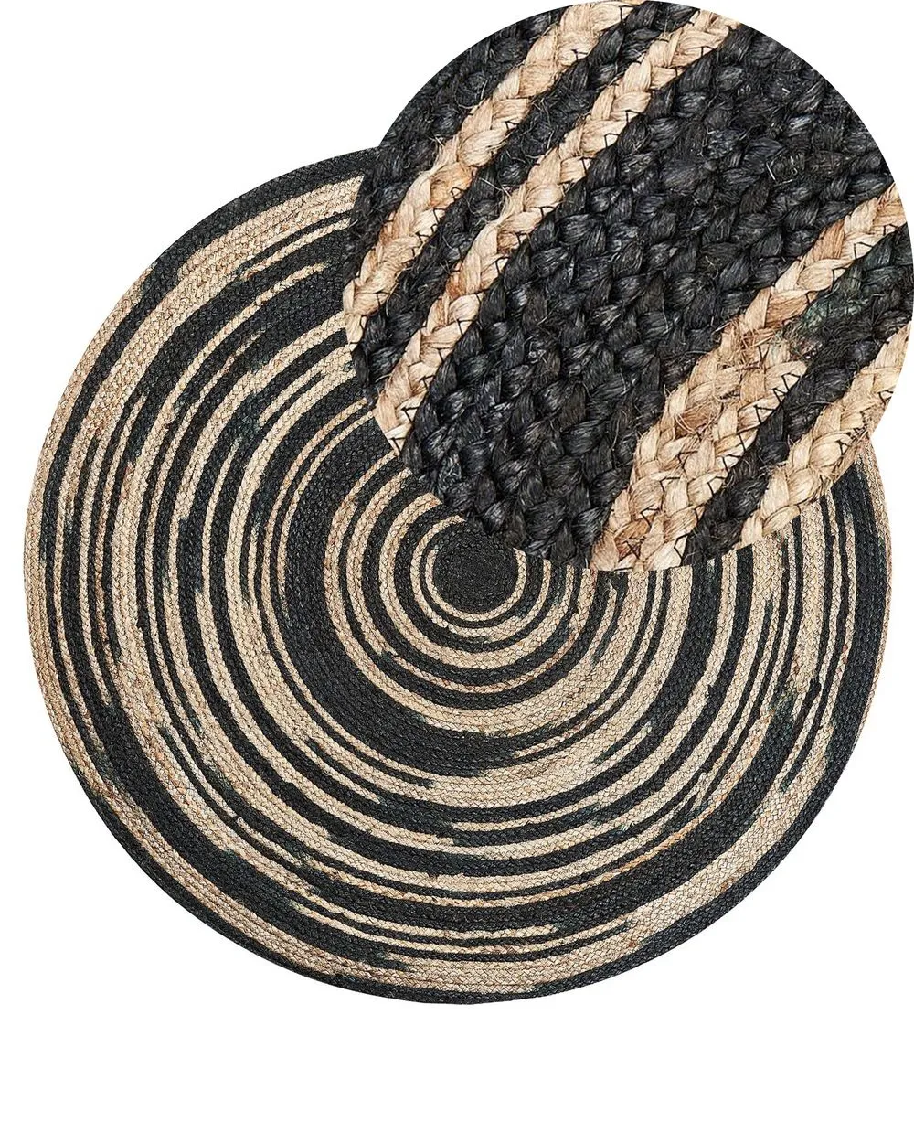 Tappeto iuta beige e nero ⌀ 140 cm ARTORA