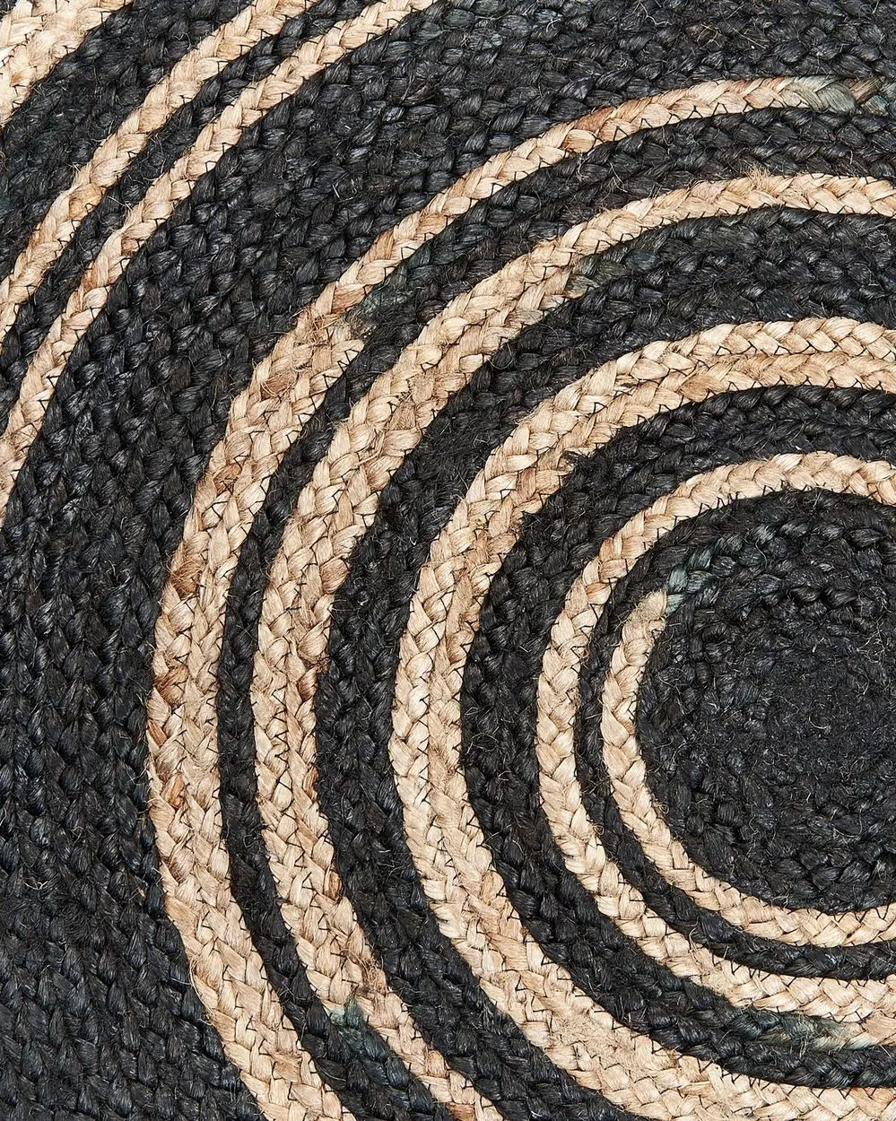 Tappeto iuta beige e nero ⌀ 140 cm ARTORA