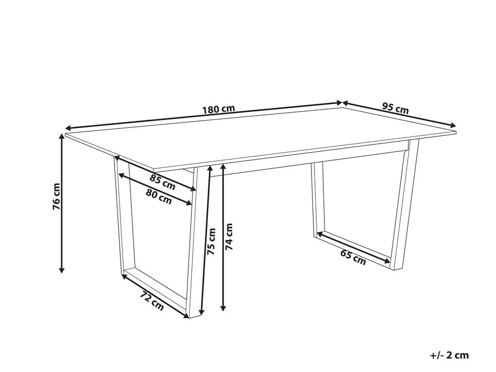 Tavolo da pranzo CAMDEN Frassino chiaro 180 cm 95 cm