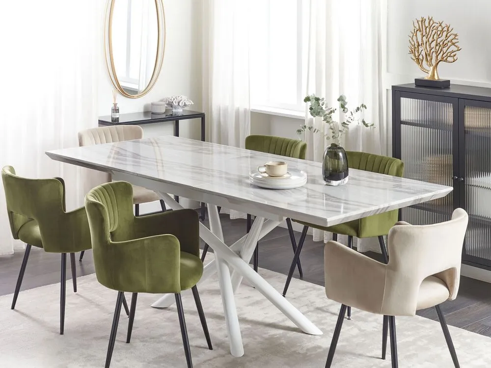 Tavolo da pranzo estensibile MOIRA Bianco 160/200 cm 90 cm