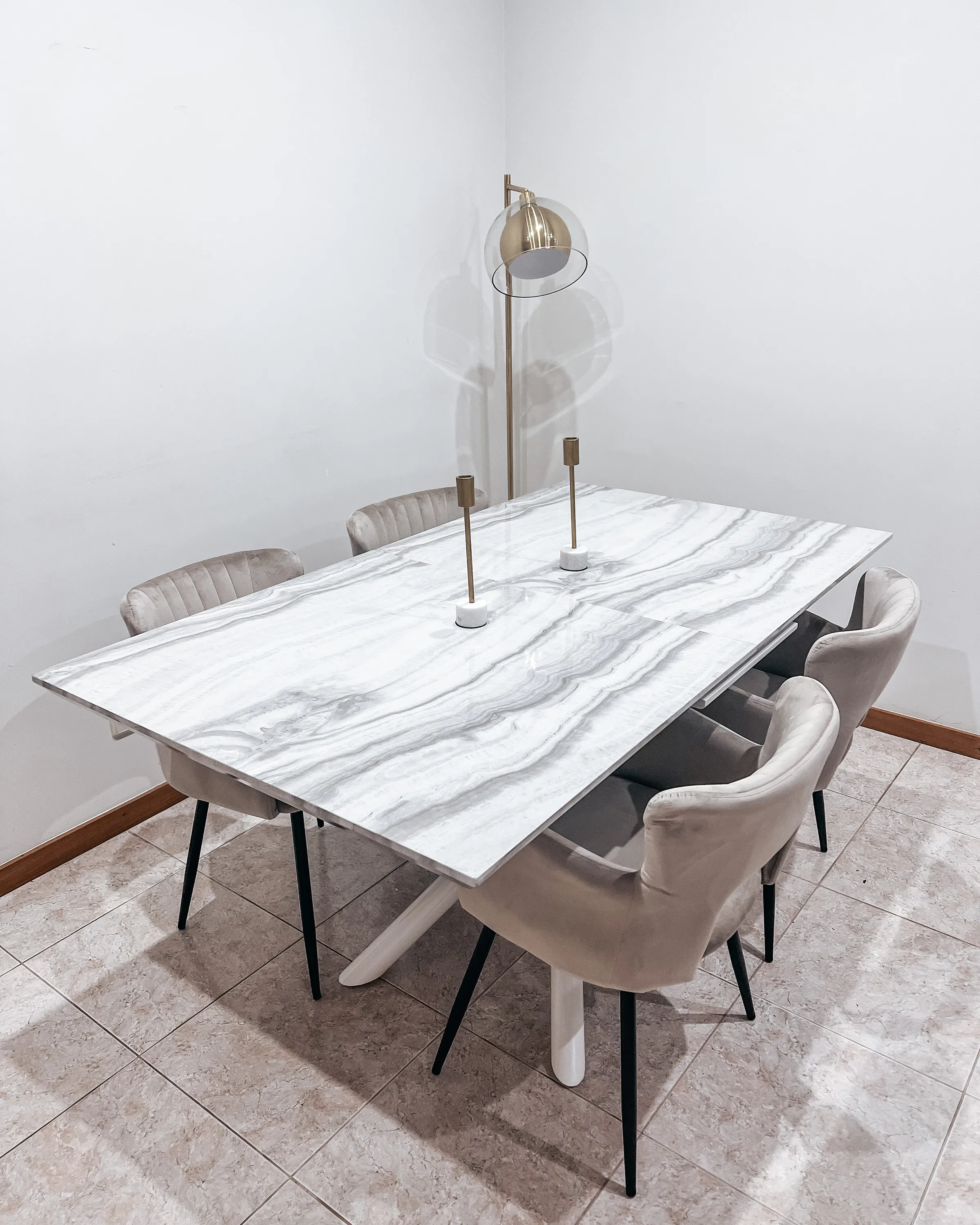 Tavolo da pranzo estensibile MOIRA Bianco 160/200 cm 90 cm