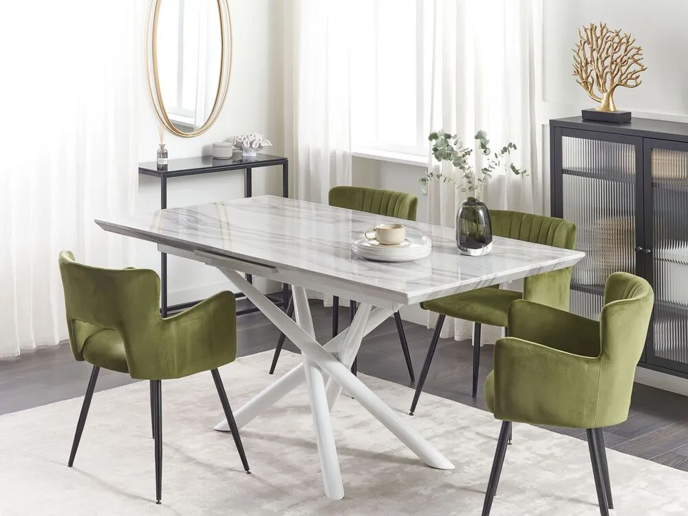 Tavolo da pranzo estensibile MOIRA Bianco 160/200 cm 90 cm