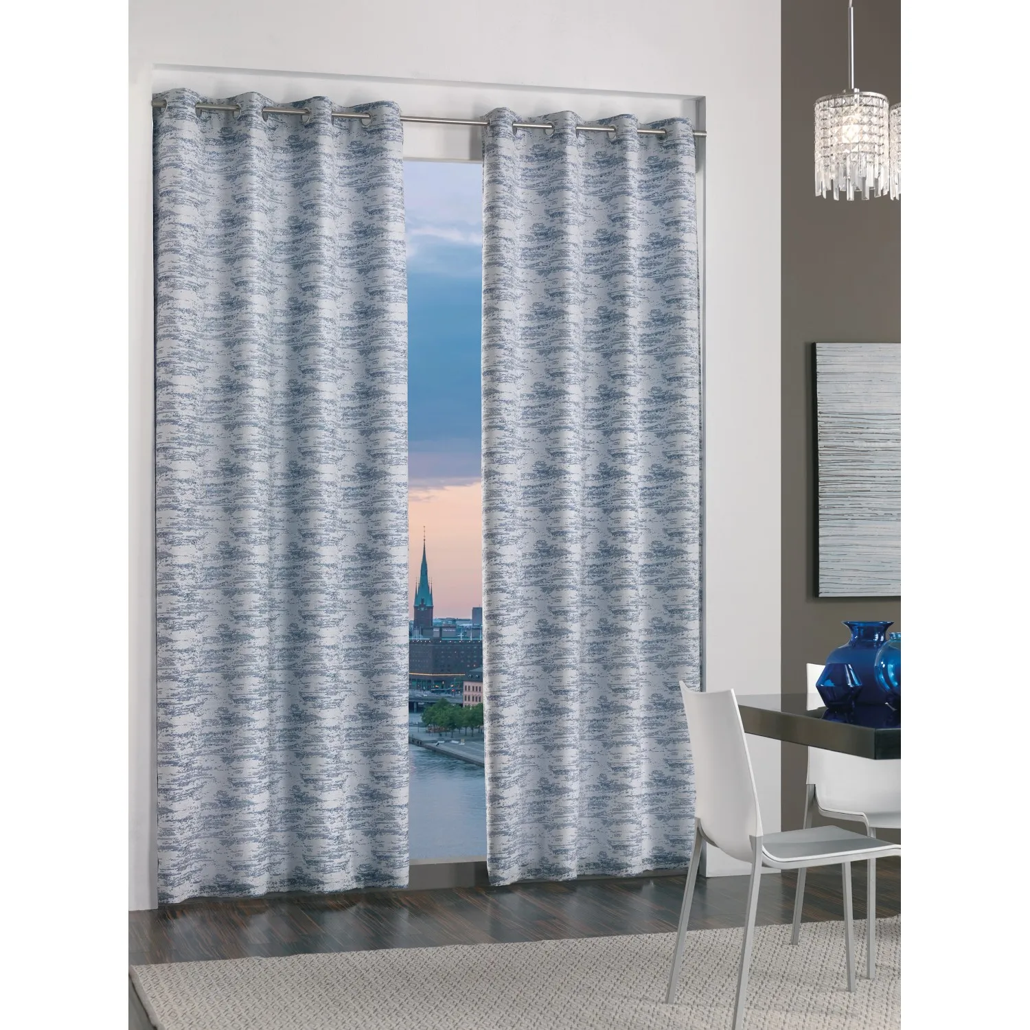 Tenda arredo Astratto L 140 x H 280 cm blu