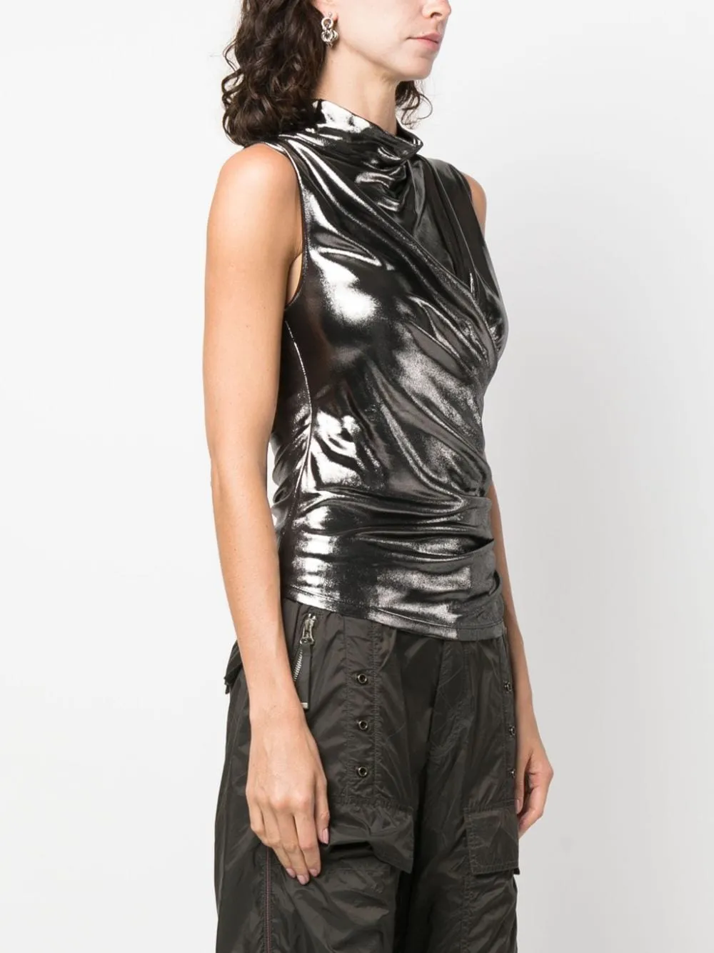 Top smanicato metallizzato