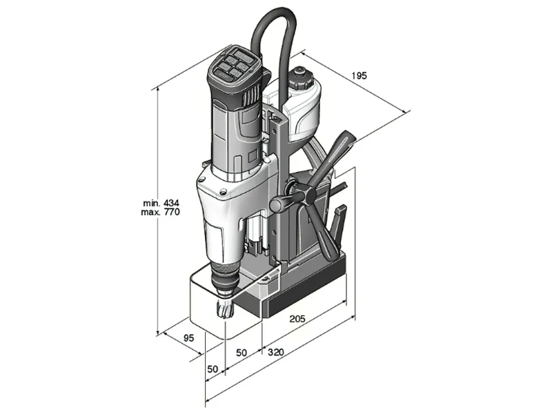 Trapano magnetico Fein KBM 65 UQW con punta a corona per metallo, 1300W + Set frese in OMAGGIO