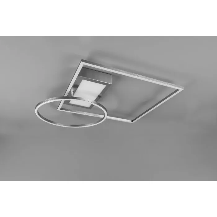 Trio Downey Plafoniera LED Nichel opaco, 1-Luce, Telecomando