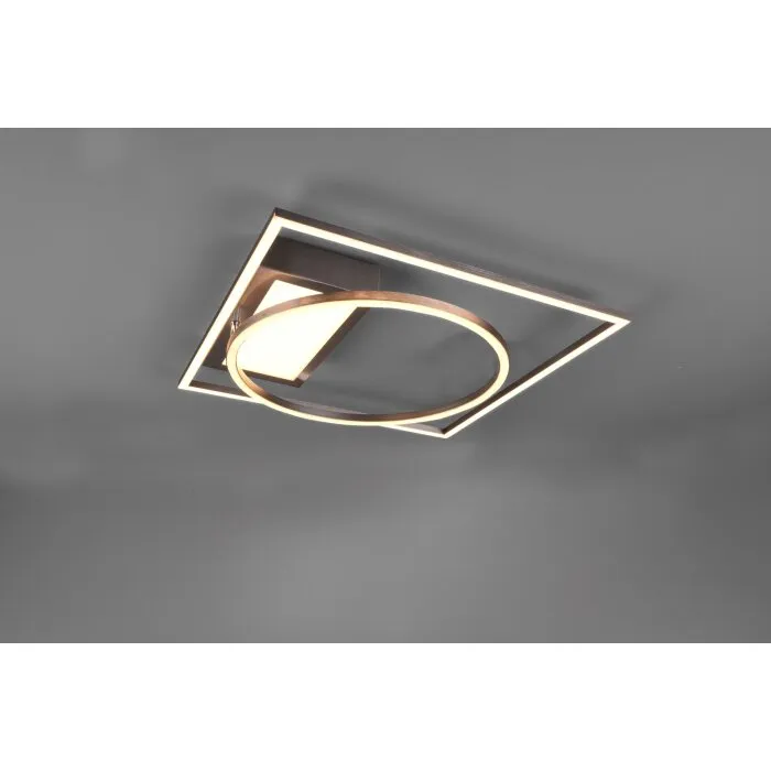 Trio Downey Plafoniera LED Nichel opaco, 1-Luce, Telecomando