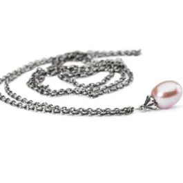 Trollbeads Collana D'argento Con Perla Rosa 90 Cm