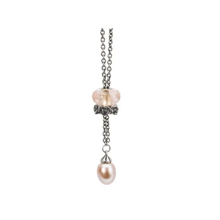 Trollbeads Collana D'argento Con Perla Rosa 90 Cm