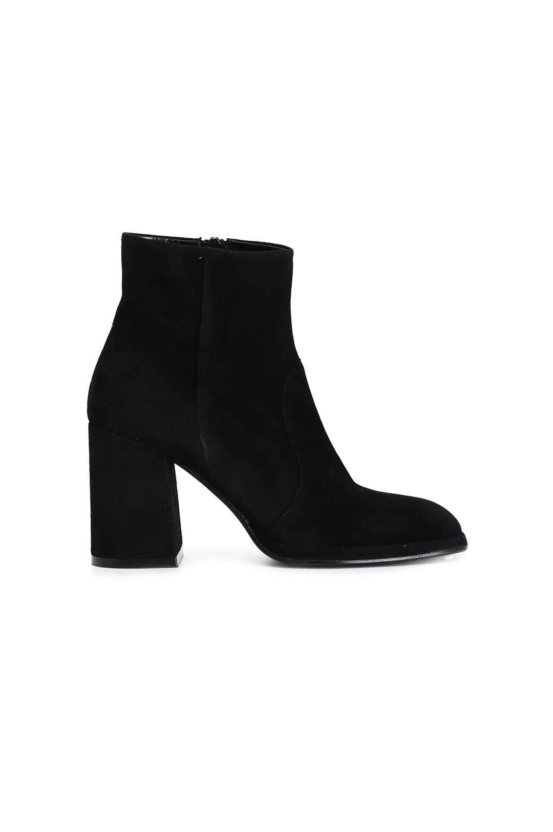 tronchetto donna in pelle scamosciata nero