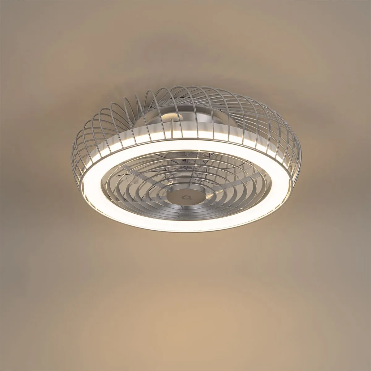 Ventilatore da soffitto intelligente argento incl. LED con telecomando - Crowe
