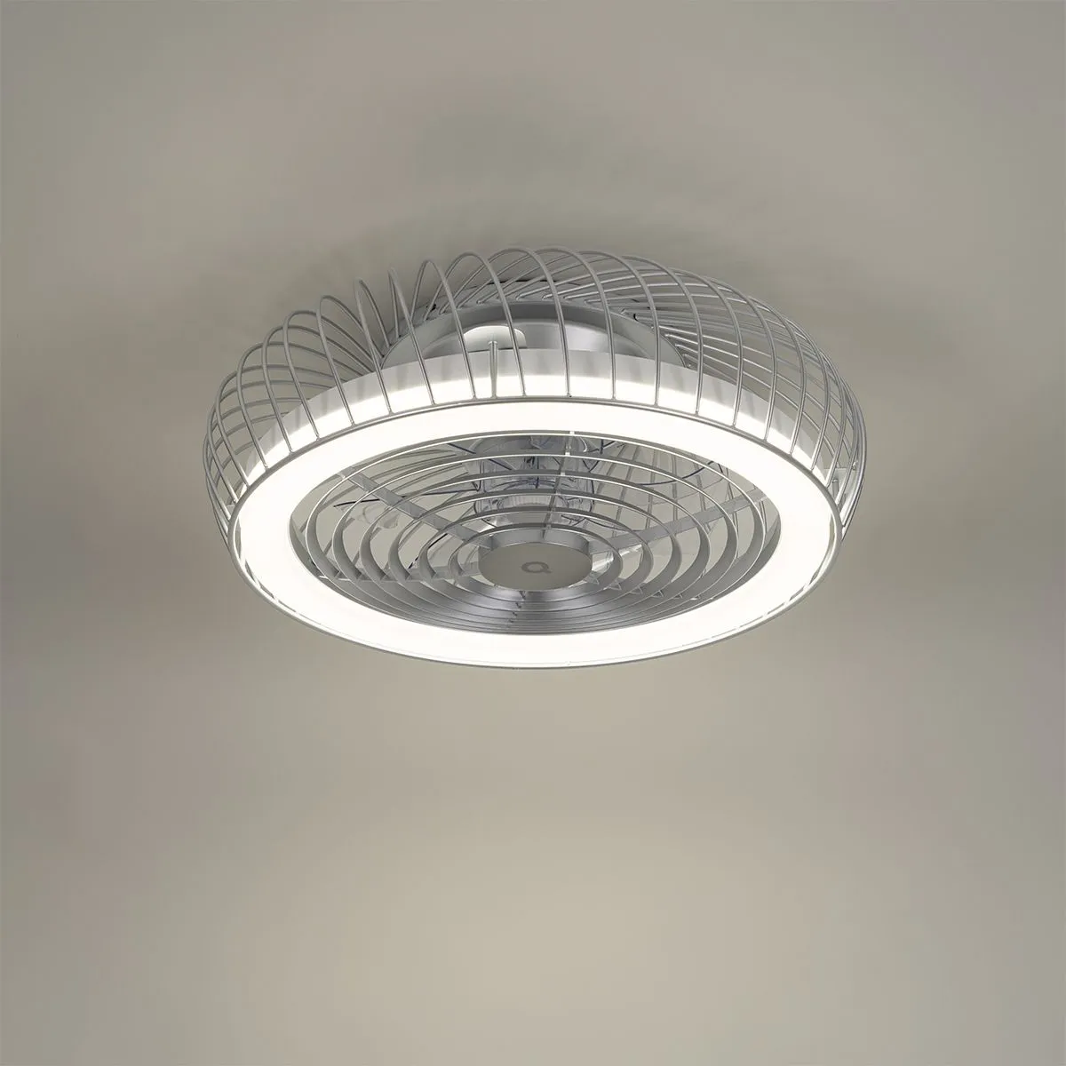 Ventilatore da soffitto intelligente argento incl. LED con telecomando - Crowe